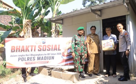 Kapolres Madiun Salurkan Bantuan Sosial Door to Door, Wujud Kepedulian Nyata di Hari Bhayangkara ke-80 Tahun 2026